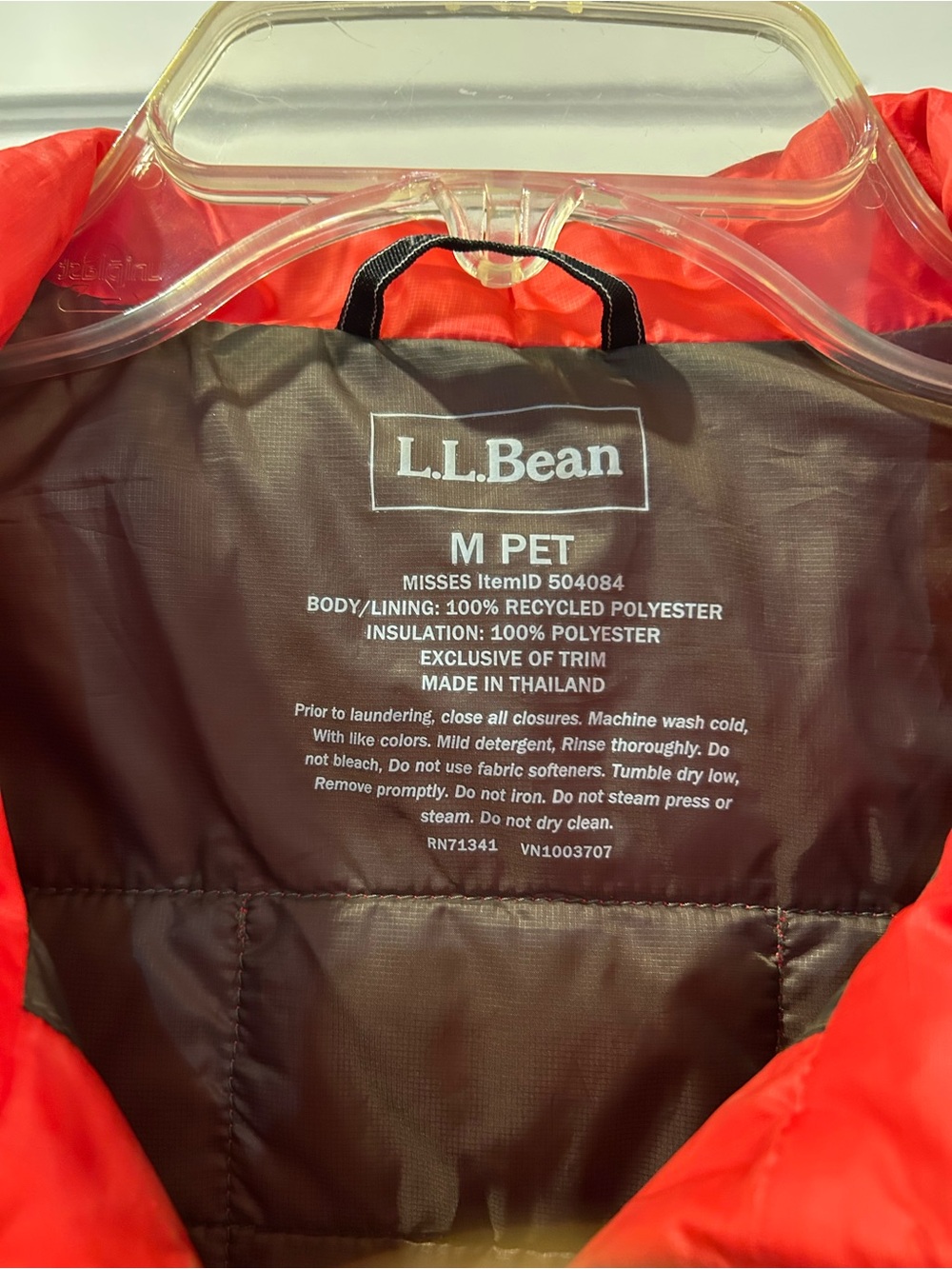 L.L. Bean Women's Red Quilted Packable Puffer Jacket